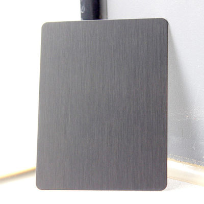 Black Brushed Hairline Stainless Steel Sheet 0.55mm Thickness Anti-fingerprint