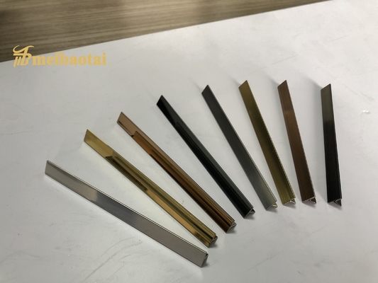 T Slot Decorative Stainless Steel Tile Trim Color Mirror And Hairline