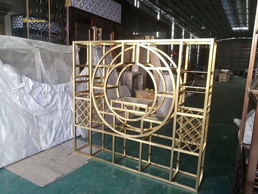 قیمت خوب زينتي زرين آينه فولاد ضد زنگ اتاق جداگر اندازه سفارشي آنلاین