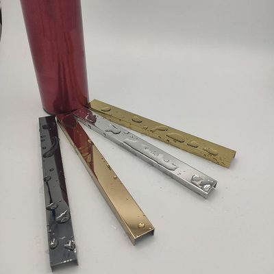 قیمت خوب کاشی استنلس استیل JIS تریم U V نمایه تزئینی با آبکاری رنگی آنلاین