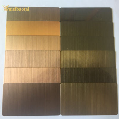 0.55mm ضخامت 1219x2438mm ضد اثر انگشت خط مو ورق فولاد ضد زنگ با پوشش رنگ PVD