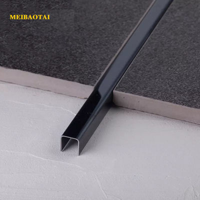 قیمت خوب پروفیل های تزئینی مشکی 304 برش کاشی U شکل از جنس استنلس استیل 8 میلی متری آنلاین