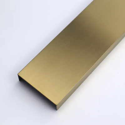 PVD Gold Stainless Steel U Trim تزئینی کاشی استیل ضد زنگ 15mm