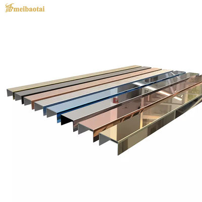 قیمت خوب سطح آینه فولاد ضد زنگ U پروفایل تایل تراش با ضد اثر انگشت و طول 10FT آنلاین