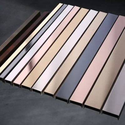 خط موی آینه رنگارنگ 304 SS Tile Trim U15 2438mm 3048mm طول