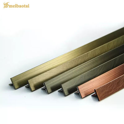 قیمت خوب پروفیل فلزی دیواری تزئینی برنزی برنز T6 شکل پروفیل استیل ضد زنگ آنلاین