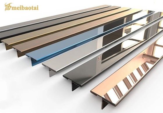 2438mm طول 304 فولاد ضد زنگ آینه سطح کاشی تراش و فولاد ضد زنگ کاشی نوار
