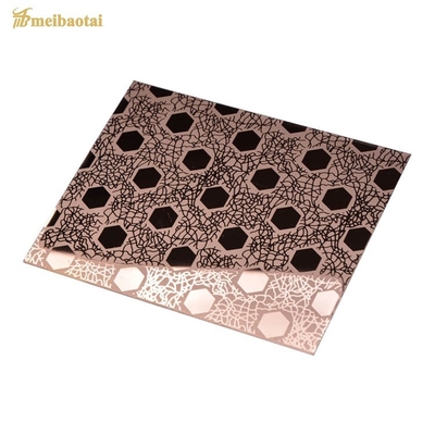 0.95mm ضخامت آسانسور فولاد ضد زنگ ورق طلایی گل رز پولیش پایان حکاکی