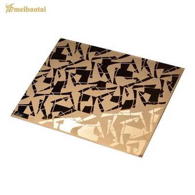 قیمت خوب ورق استیل ضد زنگ 304 حکاکی شده با رزگلد ASTM با ضخامت 1.0 میلی متر و چهار پایه آنلاین