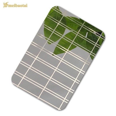 سوپر آینه نقره ای اچ شده 304 ضد زنگ ورق فلزی 0.95mm Thk