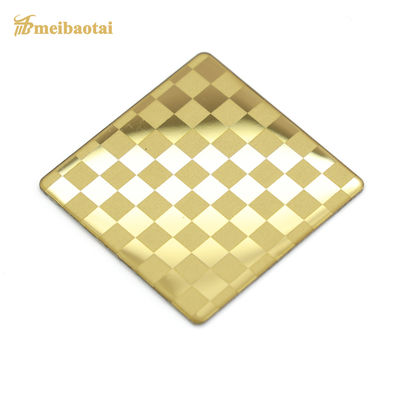 قیمت خوب PVD رنگ طلایی بر روی ورق فولاد ضد زنگ حک شده با 70 میکران فیلم PVC سیاه و سفید و ضخامت 1.15 میلی متر آنلاین