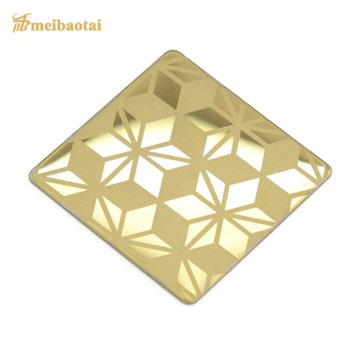 1.00mm Thk. ورق استیل ضد زنگ حکاکی شده طلایی برای روکش دیوار خارجی