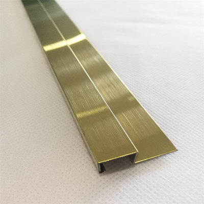 201 304 Golden Hairline Mirror کاشی استیل ضد زنگ تریم فلز U نمایه
