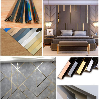 JIS استاندارد 304 فولاد ضد زنگ U Profile Tile Trim با V Groove برای حفاظت تزئینی