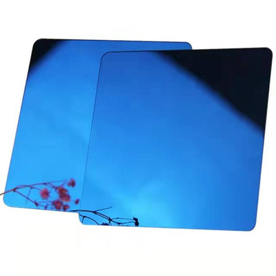 4*8FT آینه آبی Pvd رنگ پوشش فولاد ضد زنگ ورق تزئینات صفحه