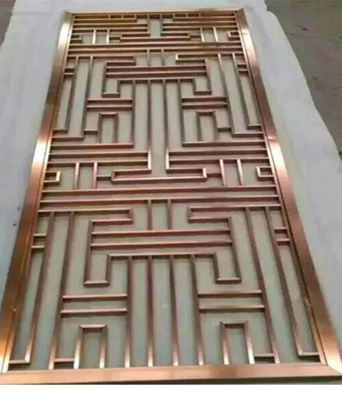 طراحی سفارشی جدا کننده اتاق فولاد ضد زنگ با پوشش طلایی رز و ضخامت 8 میلی متر برای فضاهای داخلی و خارجی