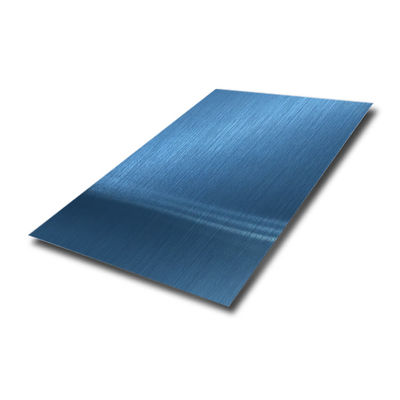 صفحه فولادی ضد زنگ PVD Blue Hairline با استاندارد EN 304/201 درجه و ضخامت 0.3-1.2mm برای کاربردهای تزئینی