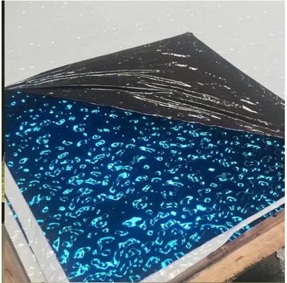 قیمت خوب 0.65mm ضخامت PVD رنگ پوشانده آب موج دار فولاد ضد زنگ ورق در 1219x2438mm اندازه برای طراحی داخلی و معماری آنلاین