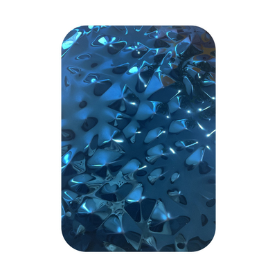 Blue Mirror Stamped Stainless Steel Plate PVD Panel