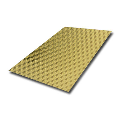 قیمت خوب 6WL Gold Mirror Embossed Stainless Steel Sheet با ضخامت 0.85mm و فیلم دوگانه PVC برای صفحه فلزی تزئینی آنلاین
