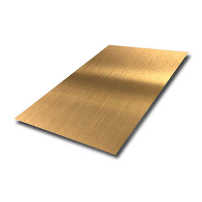 PVD Ti Gold Coated 304 Grade Hairline صفحه فولاد ضد زنگ 1219x2438mm