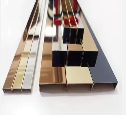 قیمت خوب 8K آینه فولاد ضد زنگ پروفایل U دیوار تزئین آنلاین