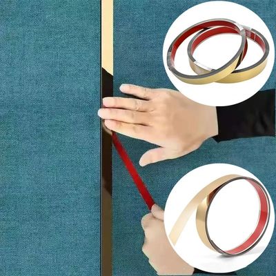قیمت خوب رول چسب دار نوار تزئینی تخت استیل ضد زنگ 201 با پوشش رنگی PVD برای لبه کاشی های قابل تمیز کردن آسان آنلاین