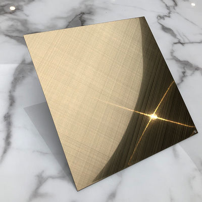 قیمت خوب Four Feet Champagne Gold Mirror Cross Hairline Stainless Steel Sheet آنلاین