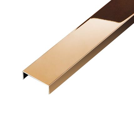 قیمت خوب SS304 طلایی گلابی مدل موی آینه ای ضد انگشت چاپ فولاد ضد زنگ U Tile Trim برای دیوار تزئینی آنلاین