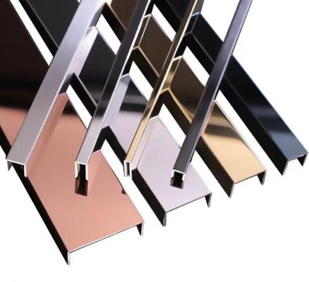 قیمت خوب U6 U8 U10 رنگ فولاد ضد زنگ U Tile Trim تزئینات دیوار آنلاین