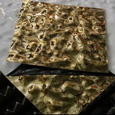 s304 201 فولاد ضد زنگ طلای آینه آب صفحه موج آرائشی دیوار