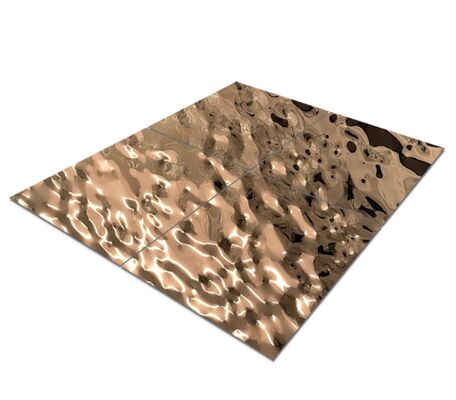 دیوار، سقف، هتل با ورق تزئینی طرح موج آب آینه ای رزگلد