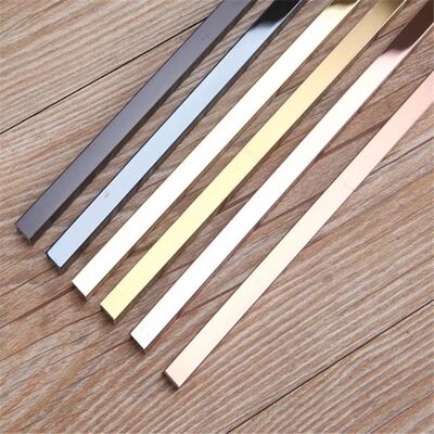 304 Stainless Steel U Profile Tile Trim with PVD Color Coating in 10 Feet Length
