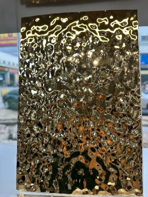 304 درجه PVD پوشش داده شده آب موج دار فولاد ضد زنگ ورق 1219x2438mm برای سقف و دیوار