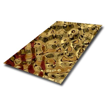 قیمت خوب آینه طلای آب ریپل 304 فولاد ضد زنگ برای دیوار و سقف آنلاین