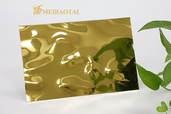 قیمت خوب 201 فولاد ضد زنگ صفحه تزئینی موج آب 0.65mm ضخامت 1219x2438mm برای دیوار و سقف آنلاین