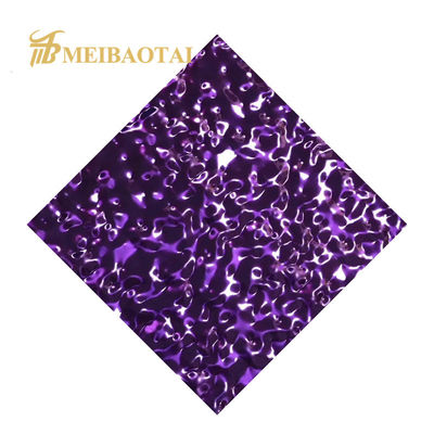 0.55mm ضخامت PVD بنفش پوشش 304 درجه آب موج دار فولاد ضد زنگ ورق برای سقف و دیوار