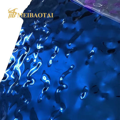 0.55mm ضخامت آبی PVD پوشش آینه پایان آب موج دار فولاد ضد زنگ ورق برای کاربردهای تزئینی