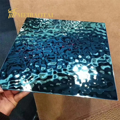 ورق استیل ضد زنگ تزئینی آب ریپل 1000mm X 2000mm با فیلم PVC 7c