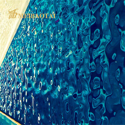قیمت خوب 201 فولاد ضد زنگ آبی PVD پوشش داده شده ورق موج آب 0.65mm ضخامت برای تزئین سقف آنلاین