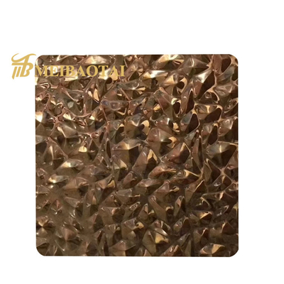 ورق استیل ضد زنگ برجسته JIS رزگلد آبکاری سه بعدی تزئینی صفحه SS 4x8 0.65mm Thk
