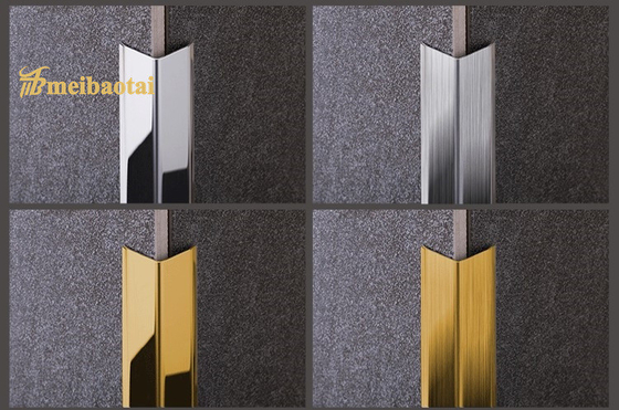 تریم کاشی 10FT L شکل طلایی نقره ای رز طلایی آینه ای خط موی لبه کاشی