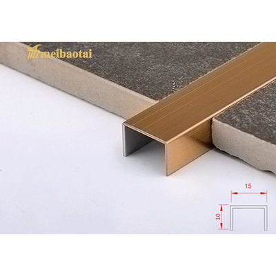 تریم کاشی فولادی ضد زنگ ASTM 12 میلی متری، برش لبه کف فولادی ضد زنگ 0.65 میلی متر