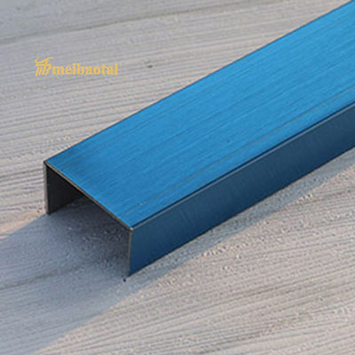 قیمت خوب PVD آبی پوشانده فولاد ضد زنگ کاشی تراش با عرض 8mm و ضخامت 0.85mm برای تزئینات دیوار آنلاین