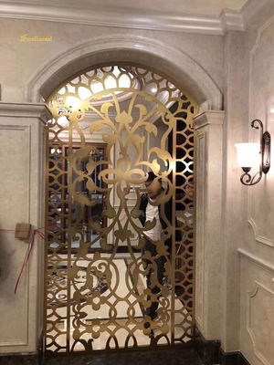 قیمت خوب رنگ برنز سفارشی کردن متال اتاق جدا کننده پارتیشن های تزئینی برای هتل آنلاین