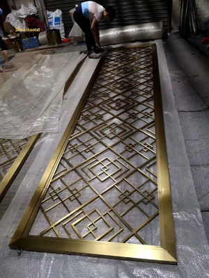 قیمت خوب 304 شامپاین آینه فولاد ضد زنگ اتاق جدا کننده دکوراسیون هتل آنلاین