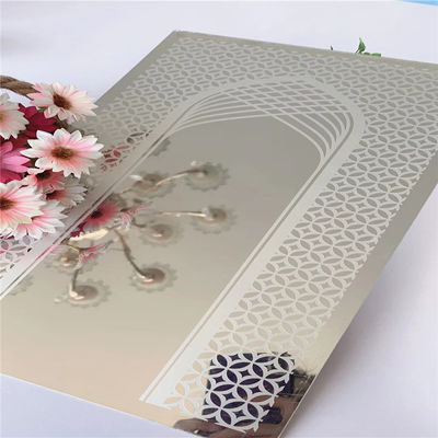 ورق فولادی ضد زنگ حکاکی شده آینه ای درجه 304 1219x2438 میلی متر برای دکوراسیون آسانسور