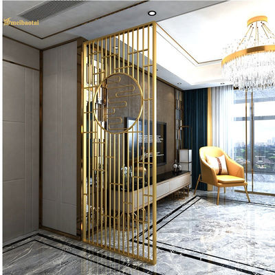 قیمت خوب جداکننده اتاق استیل ضد زنگ با روکش طلای PVD ضخامت 30 میلی متر اندازه سفارشی پارتیشن فلزی اتاق آنلاین