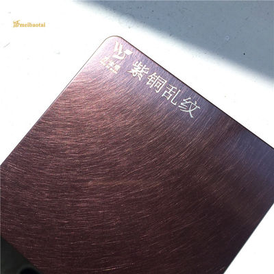 قیمت خوب 0.65mm ضخامت ضد اثر انگشت بنفش PVD پوشانده مو خط فولاد ضد زنگ برای کاربردهای تزئینی آنلاین